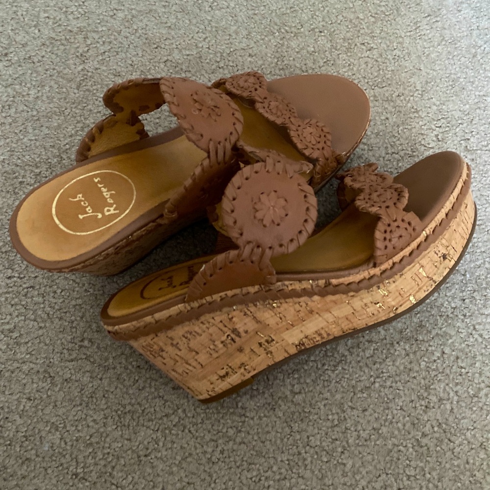 Jack Rogers Leather Wedge Sandals